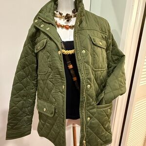 J Crew Olive Quilted Women's Jacket